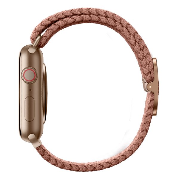 Uniq Bracelet tressé Aspen Apple Watch Series 1 t/m 9 / SE (38/40/41 mm) | Series 10 / 11 (42 mm) - Grapefruit Pink