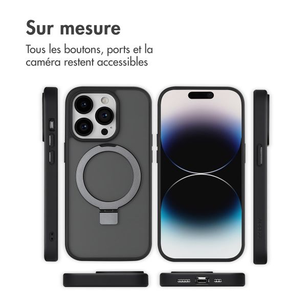 Accezz Coque Ring Stand avec MagSafe Apple iPhone 14 Pro - Noir