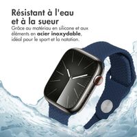 imoshion Bracelet en silicone tressé Apple Watch Series 1 à 10 / SE / Ultra (2) (44/45/46/49 mm) - Bleu foncé