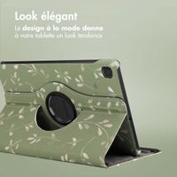 imoshion Coque tablette Design rotatif à 360° Samsung Galaxy Tab S6 Lite (2020/2022/2024) - Green Flowers