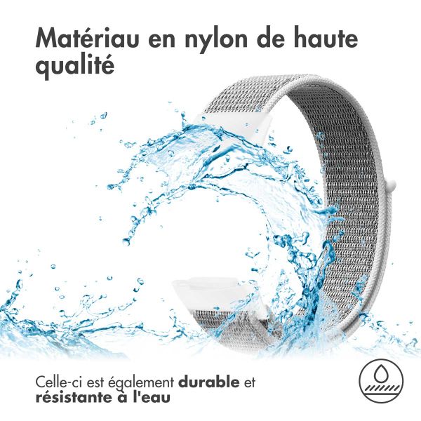 imoshion Bracelet en nylon le Fitbit Charge 5 / Charge 6 - Taille S - Gris clair