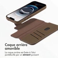 Accezz Étui de télephone portefeuille en cuir 2-en-1 avec MagSafe Apple iPhone 17e / 16e - Marron café