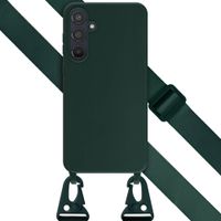 Selencia Coque silicone avec cordon amovible Samsung Galaxy A55 - Vert foncé