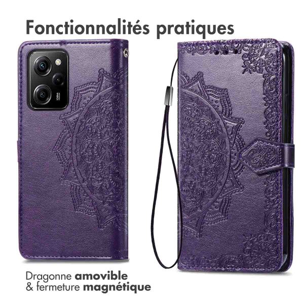 imoshion Etui de télephone Mandala Xiaomi Poco X5 Pro 5G - Violet