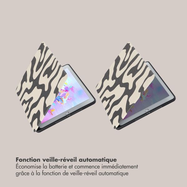 Selencia Coque tablette Vivid Apple iPad 6 (2018) 9.7 pouces / iPad 5 (2017) 9.7 pouces - Art Wave Black