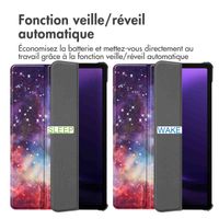 imoshion Coque tablette Design Trifold Samsung Galaxy Tab S9 11.0 pouces / Tab S10 FE / S9 FE 10.9 pouces - Space