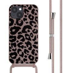 imoshion Coque design en silicone avec cordon Apple iPhone 15 - Animal Pink