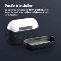 Accezz Coque en Cuir véritable Apple AirPods Pro 2 - Bleu foncé
