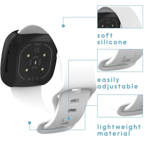 imoshion Bracelet silicone le Fitbit Versa 4 / 3 / Sense (2) - Blanc