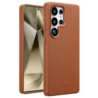 Accezz Coque arrière en cuir avec Magsafe Samsung Galaxy S25 Ultra - Sienna Brown