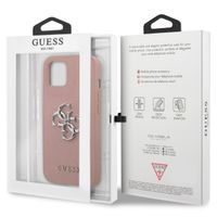 Guess Coque 4G Metal Logo Saffiano Apple iPhone 13 Mini - Rose