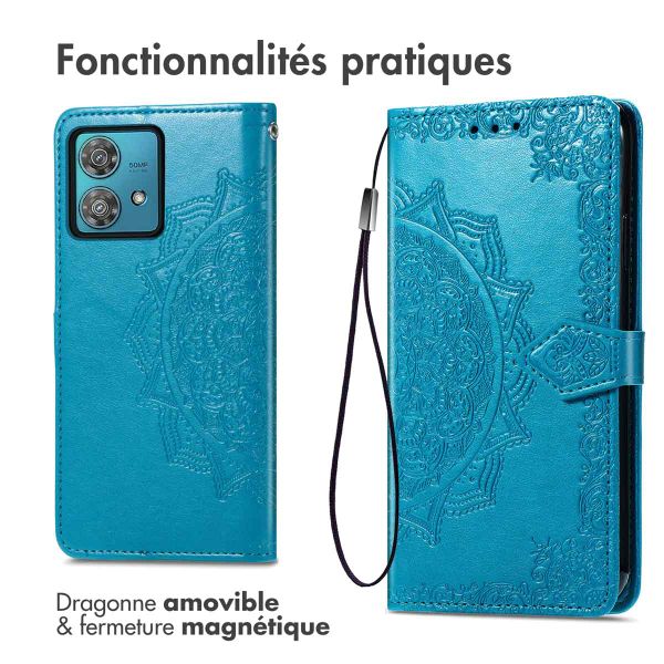 imoshion Etui de téléphone portefeuille Mandala Motorola Moto G84 - Turquoise