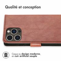 imoshion Étui de téléphone portefeuille Luxe iPhone 14 Pro - Brun