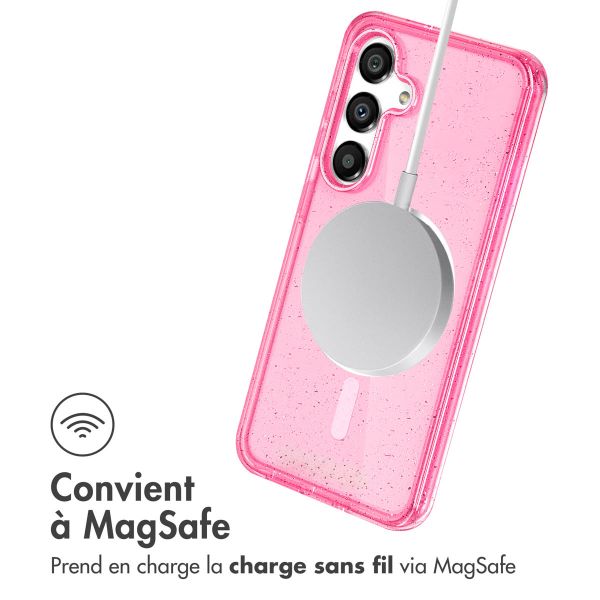 imoshion Coque Pailletée avec MagSafe Samsung Galaxy S25 Plus - Rose