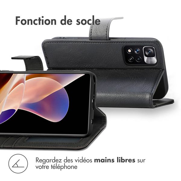 imoshion Étui de téléphone portefeuille Luxe Xiaomi Redmi Note 11 Pro - Noir