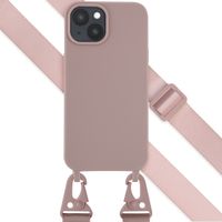 Selencia Coque silicone avec cordon amovible Apple iPhone 15 - Sand Pink