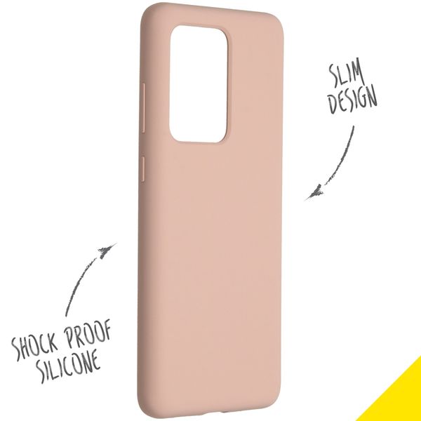 Accezz Coque Liquid Silicone Samsung Galaxy S20 Ultra - Rose