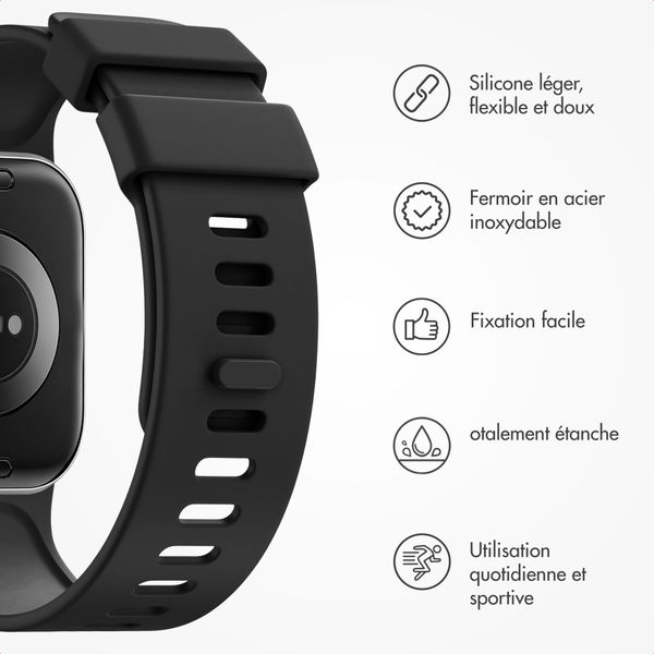 imoshion Bracelet silicone Xiaomi Smart Band 9 / 8 Pro / Redmi Watch 6 / 5 / 4 - Noir