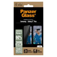 PanzerGlass Protection d'écran Privacy Ultra-Wide Fit Anti-bactérienne avec applicateur Samsung Galaxy S25 Plus
