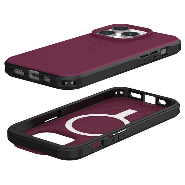 UAG Coque Civilian MagSafe iPhone 15 Pro - Bordeaux