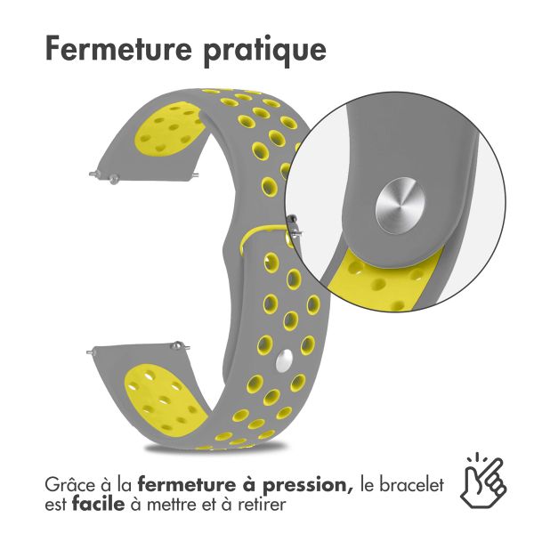 imoshion Bracelet sport en silicone  - Connexion universelle 18 mm - Grey & Yellow