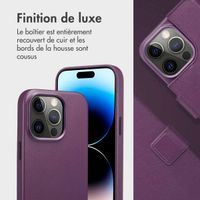 Accezz Étui de téléphone portefeuille en cuir 2-en-1 avec MagSafe Apple iPhone 14 Pro - Heath Purple