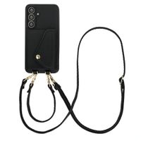 Selencia Coque de télephone Sera avec cordon et porte-cartes enveloppe Samsung Galaxy S25 FE - Noir