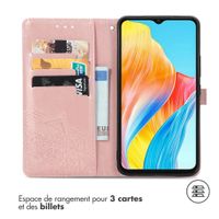 imoshion Etui de téléphone portefeuille Mandala Oppo A18 / Oppo A38 - Rose Dorée