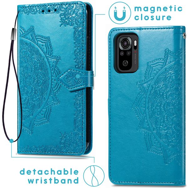 imoshion Etui de télephone Mandala Xiaomi Redmi Note 10 (4G) / Note 10S - Turquoise