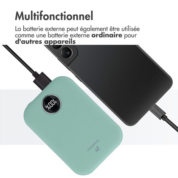 imoshion Batterie externe MagSafe 10.000 mAh - Batterie externe sans fil - Vert Sauge