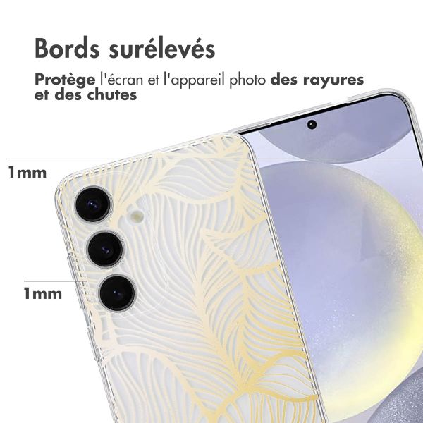 imoshion Coque Design Samsung Galaxy S25 Plus - Golden Leaves Transparent
