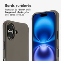 imoshion Coque arrière Color avec cordon amovible et MagSafe Apple iPhone 16 - Black Coffee