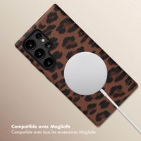 Selencia Coque Sabi imprimé panthère avec MagSafe Samsung Galaxy S24 Ultra - Mocha Brown