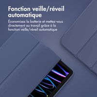 Accezz Coque tablette portefeuille Smart Silicone Apple iPad Air 11 pouces (2025) M3 / (2024) M2 / Air 5 (2022) / Air 4 (2020) - Bleu foncé