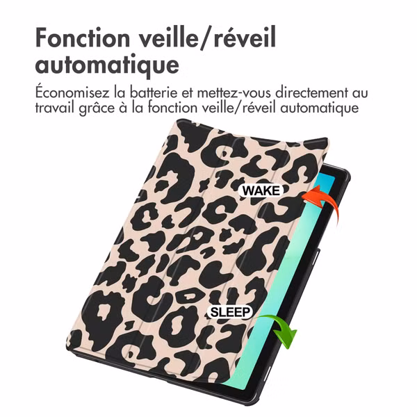 imoshion Coque tablette Design Trifold Samsung Galaxy Tab A11 Plus - Leopard