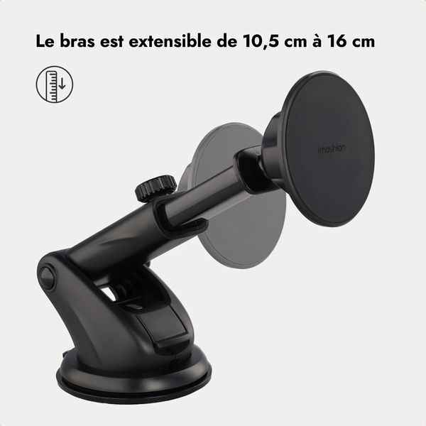 imoshion Support de téléphone pour voiture - Magnétique - Tableau de bord / Pare-brise - Noir