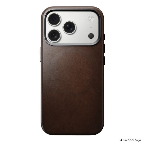 Nomad Coque arrière traditionnelle en cuir Horween avec MagSafe Apple iPhone 17 Pro - Rustic Brown