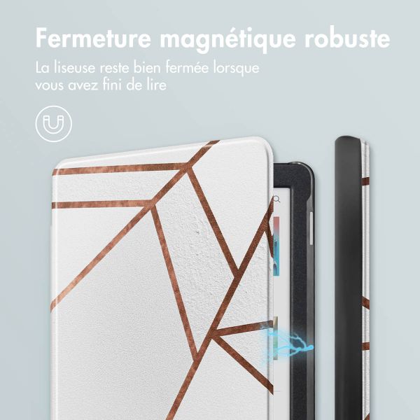 imoshion Design Slim Hard Case Sleepcover Kobo Clara Colour / BW - White Graphic