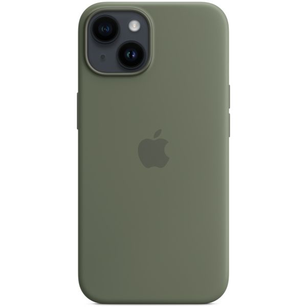 Apple Coque en silicone MagSafe iPhone 14 - Olive