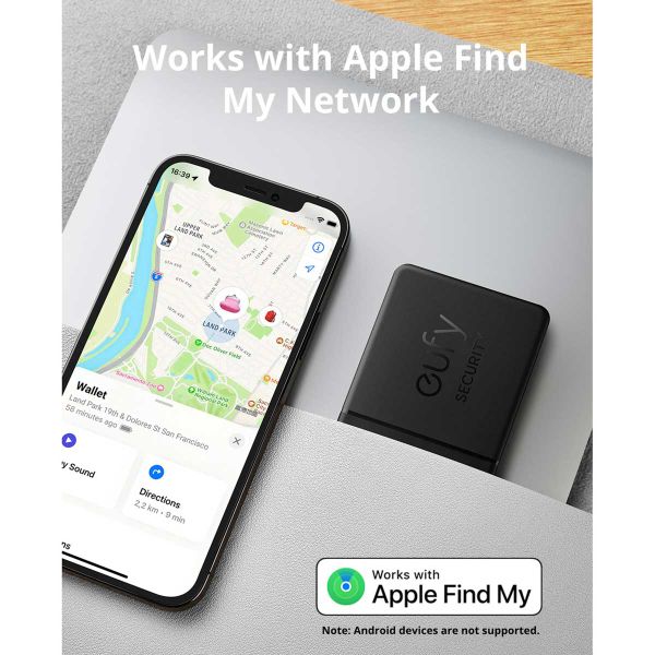 Eufy Smart Tracker Card - Tracker GPS pour iOS - 1 Pack- Noir