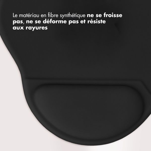 imoshion Tapis de souris ergonomique - Tapis de souris avec repose-poignet - 30 x 25 cm - Noir