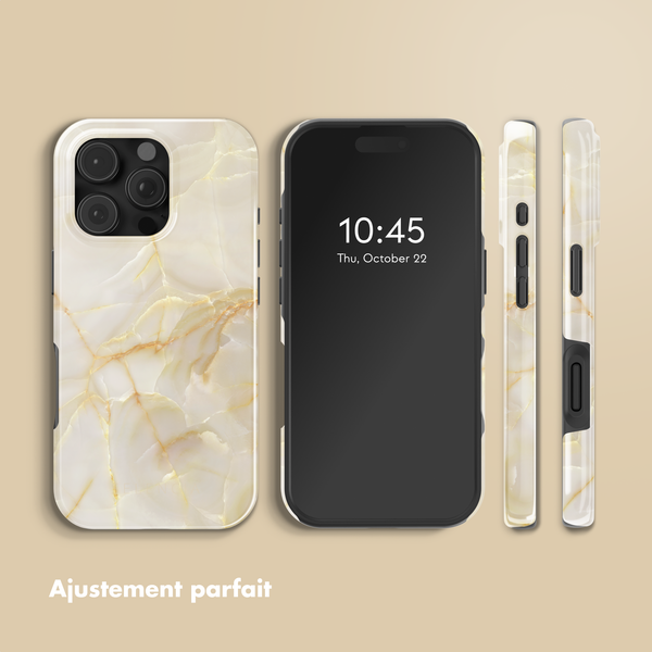 Selencia Coque arrière Vivid Apple iPhone 16 Pro - Golden Beige Marble