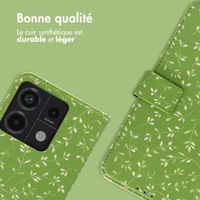 imoshion Étui de télephone portefeuille Design Xiaomi Redmi Note 13 Pro (5G) / Poco X6 - Green Flowers