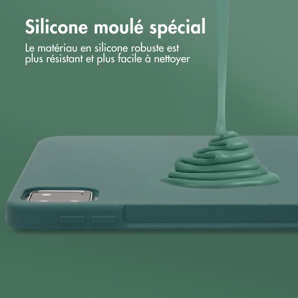 Accezz Coque Liquid Silicone avec porte-stylet Apple iPad Pro 11 (2022 / 2021 / 2020 / 2018) - Vert foncé