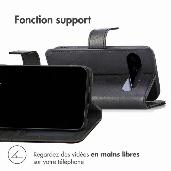 Étui de télephone portefeuille de luxe Google Pixel 11 - Noir
