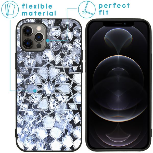 imoshion Coque Design iPhone 12 (Pro) - Graphique - Bling Argent