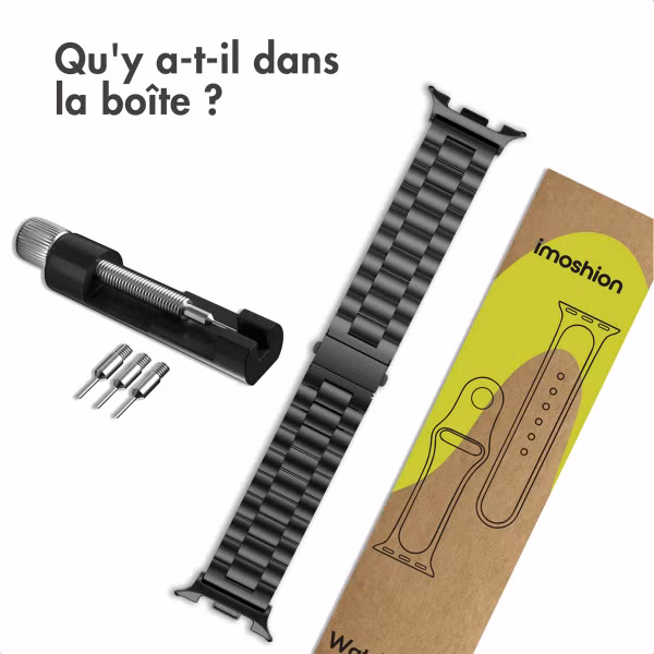 imoshion Bracelet en acier Samsung Galaxy Watch 8 (40/44mm) / Classic (46mm) - Noir