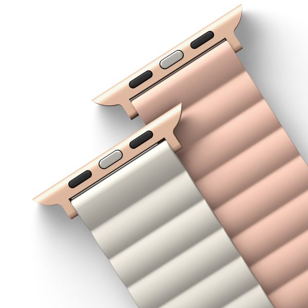 Uniq Bracelet Revix réversible Apple Watch Series 1 t/m 9 / SE (38/40/41 mm) | Series 10 / 11 (42 mm) - Blush Pink / Beige