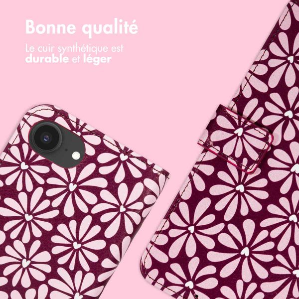 imoshion Étui de télephone portefeuille Design Apple iPhone 16e - Bloom Love Blush