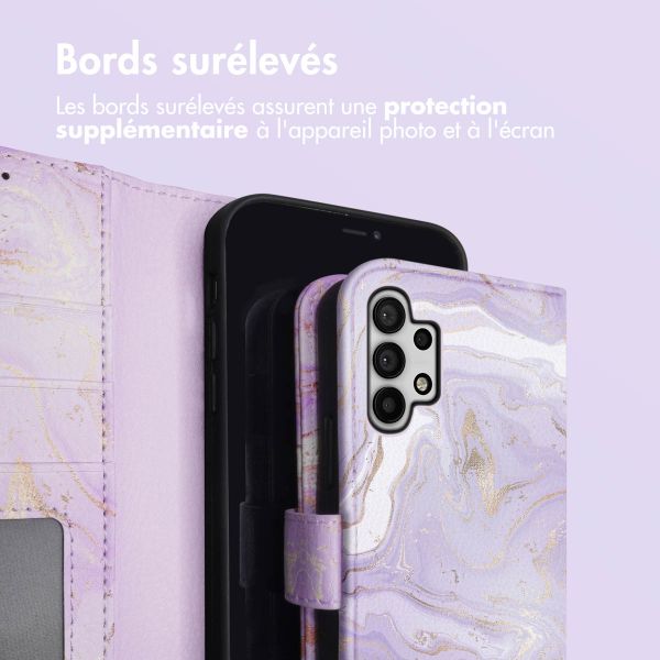 imoshion Étui de télephone portefeuille Design Samsung Galaxy A32 (5G) - Purple Marble